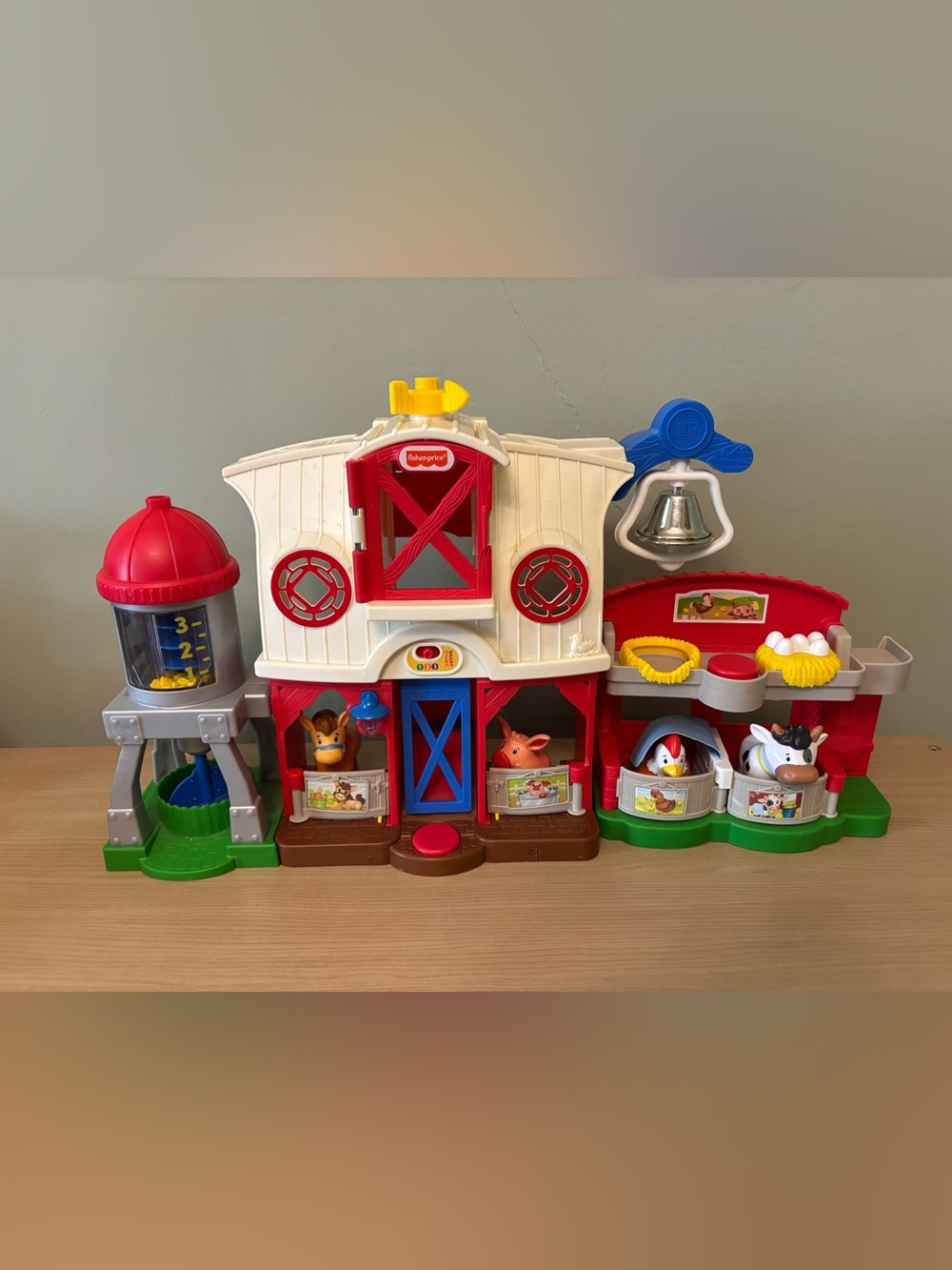 Fisher-Price Red, White & Blue Barn Playset with Animal Figures